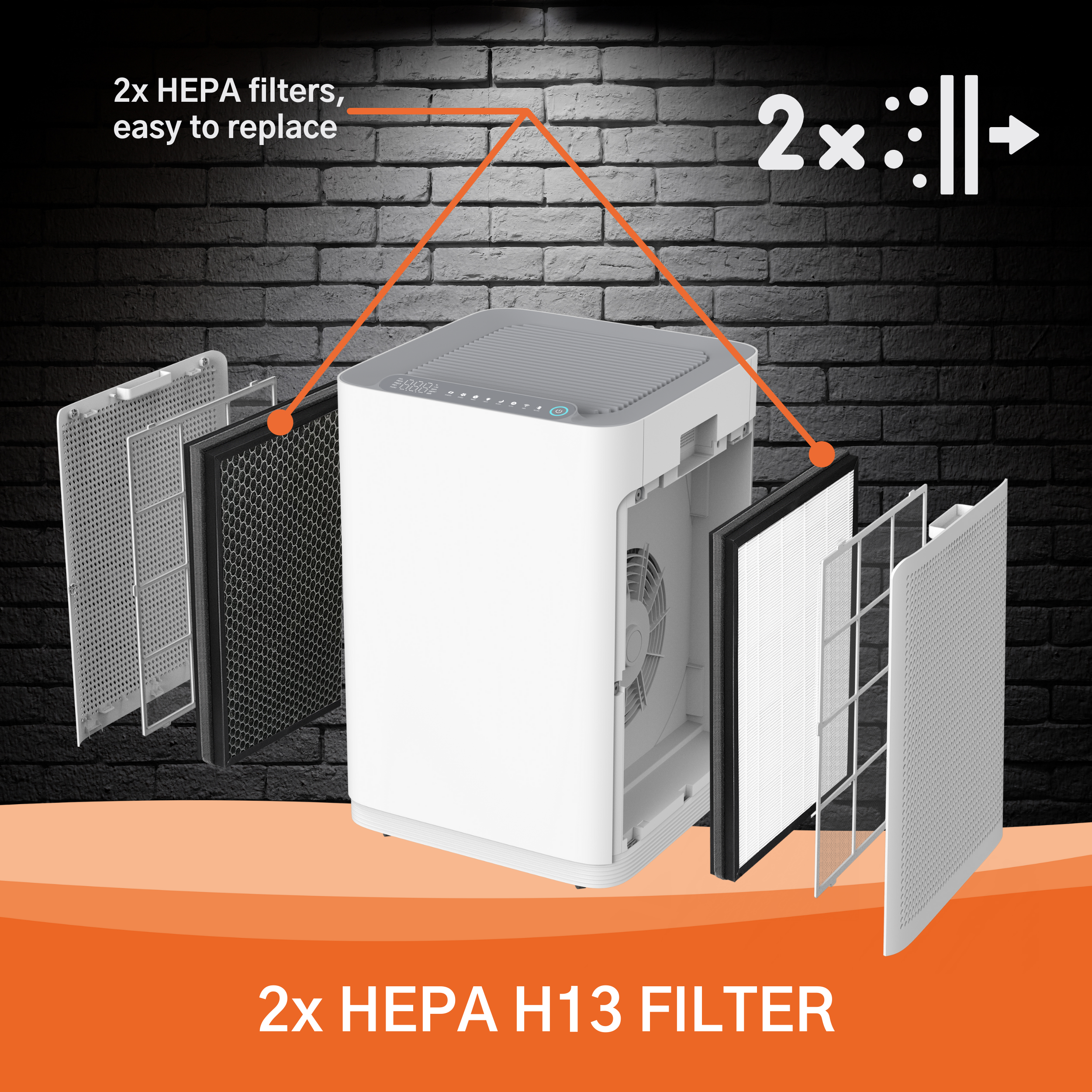 EGK AP80 Air Purifier with transport wheels for large rooms (870 m³/h)