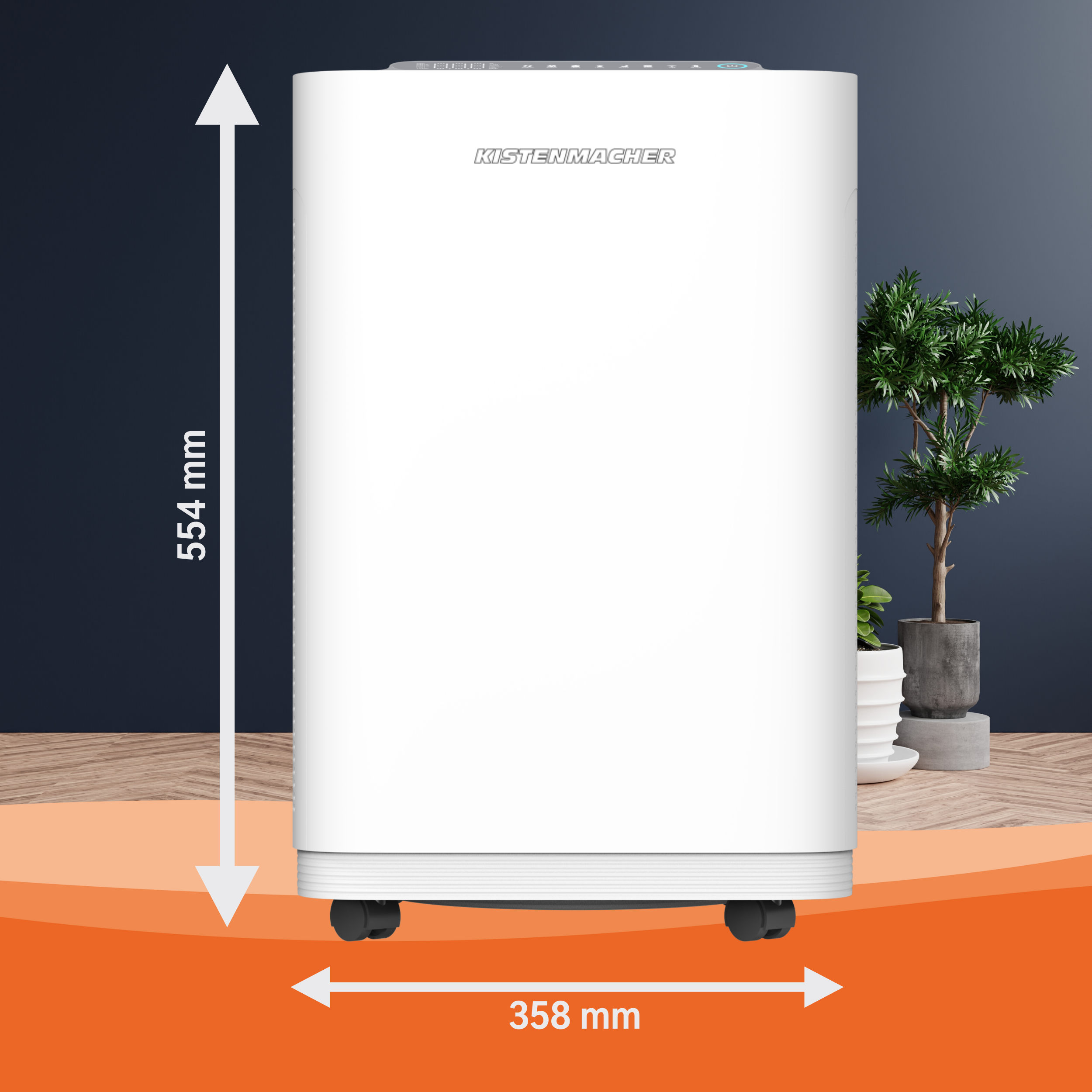 EGK AP80 Air Purifier with transport wheels for large rooms (870 m³/h)