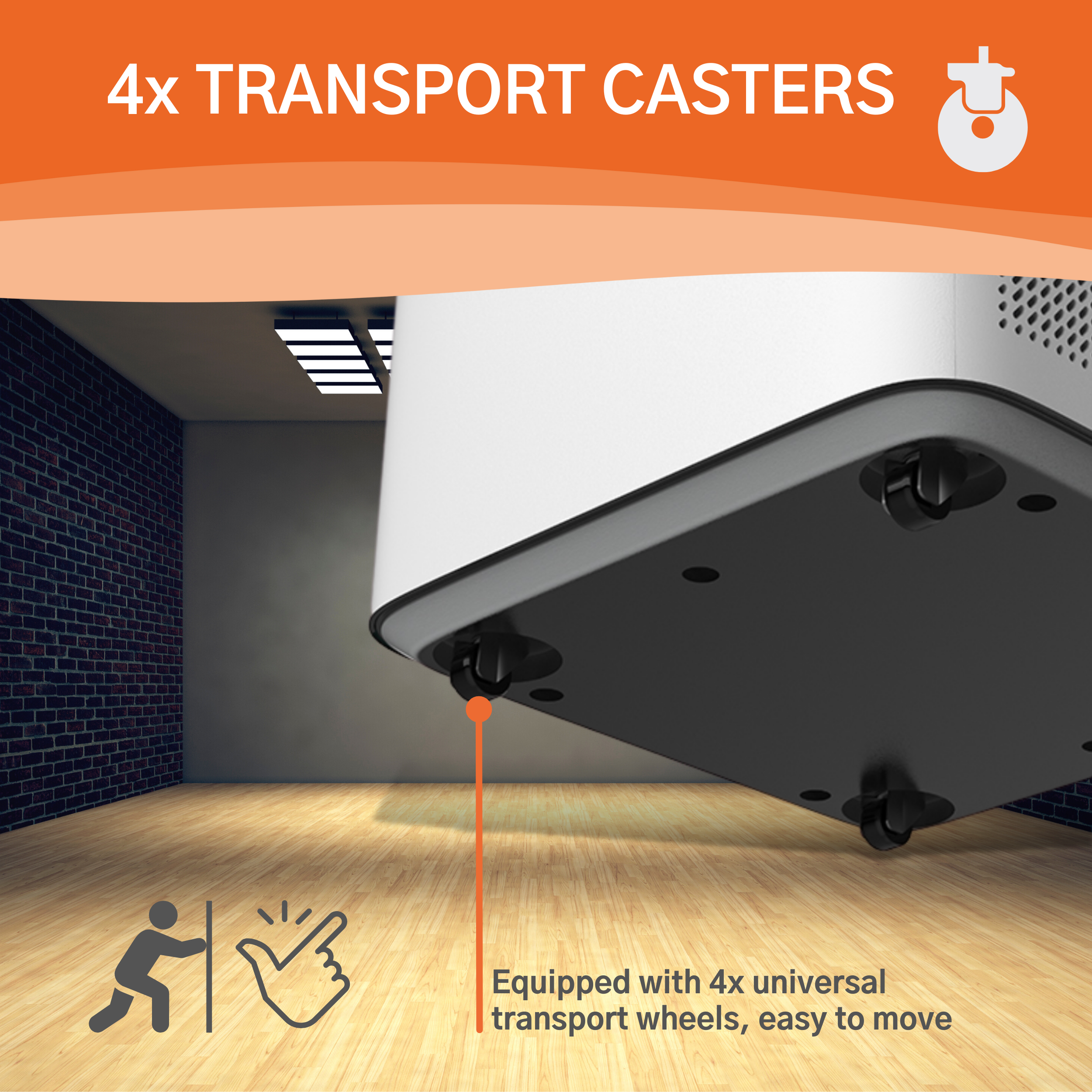 EGK AP80 Air Purifier with transport wheels for large rooms (870 m³/h)